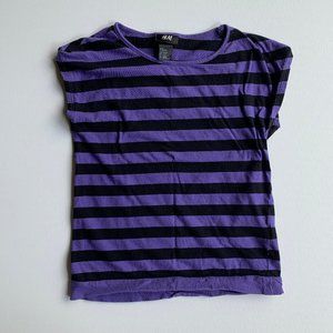 H&M Purple and Black Striped Top